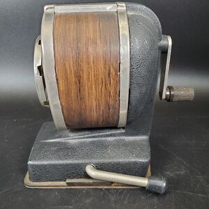 Vintage Boston Vacuum Mount Pencil Sharpener 1978 Metal Wood Desk